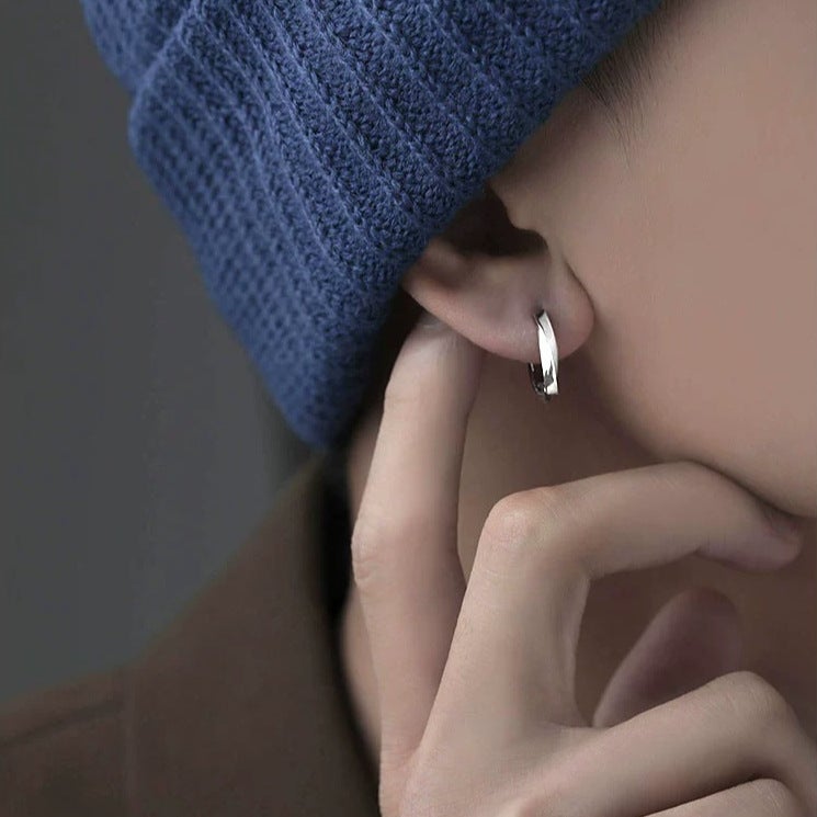 Mobius Earrings For Men'S Niche Personality All-Match Simple Ear Ring Earrings For Women'S High-End Sense Fashionable Piece Ring Jewelry - Image 3